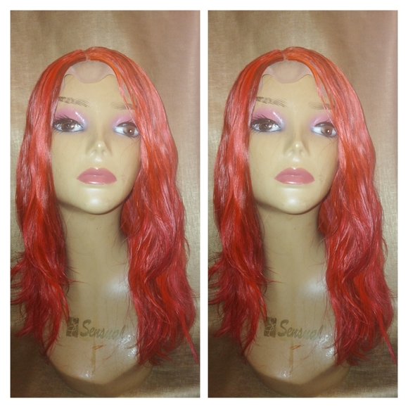 14" 100% human virgin red body wave hair wig - Picture 8 of 8